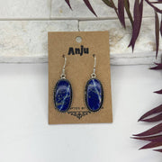 Handcrafted Kashi Semiprecious Stone Earrings - Lapis