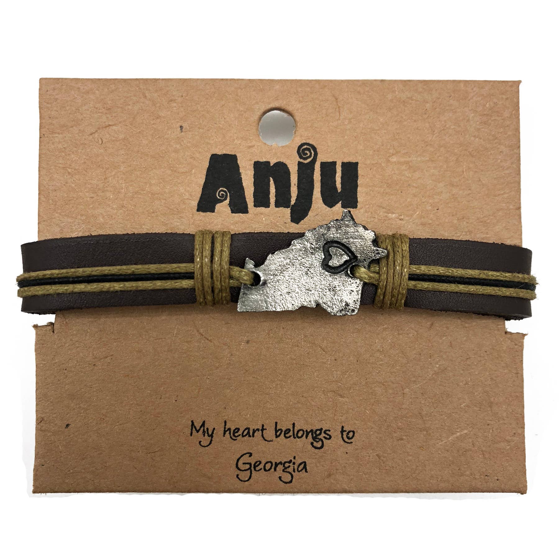 Home State Jewelry - Pewter Leather Bracelet