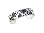 Turtle Silver Engraved Cuff Bracelet