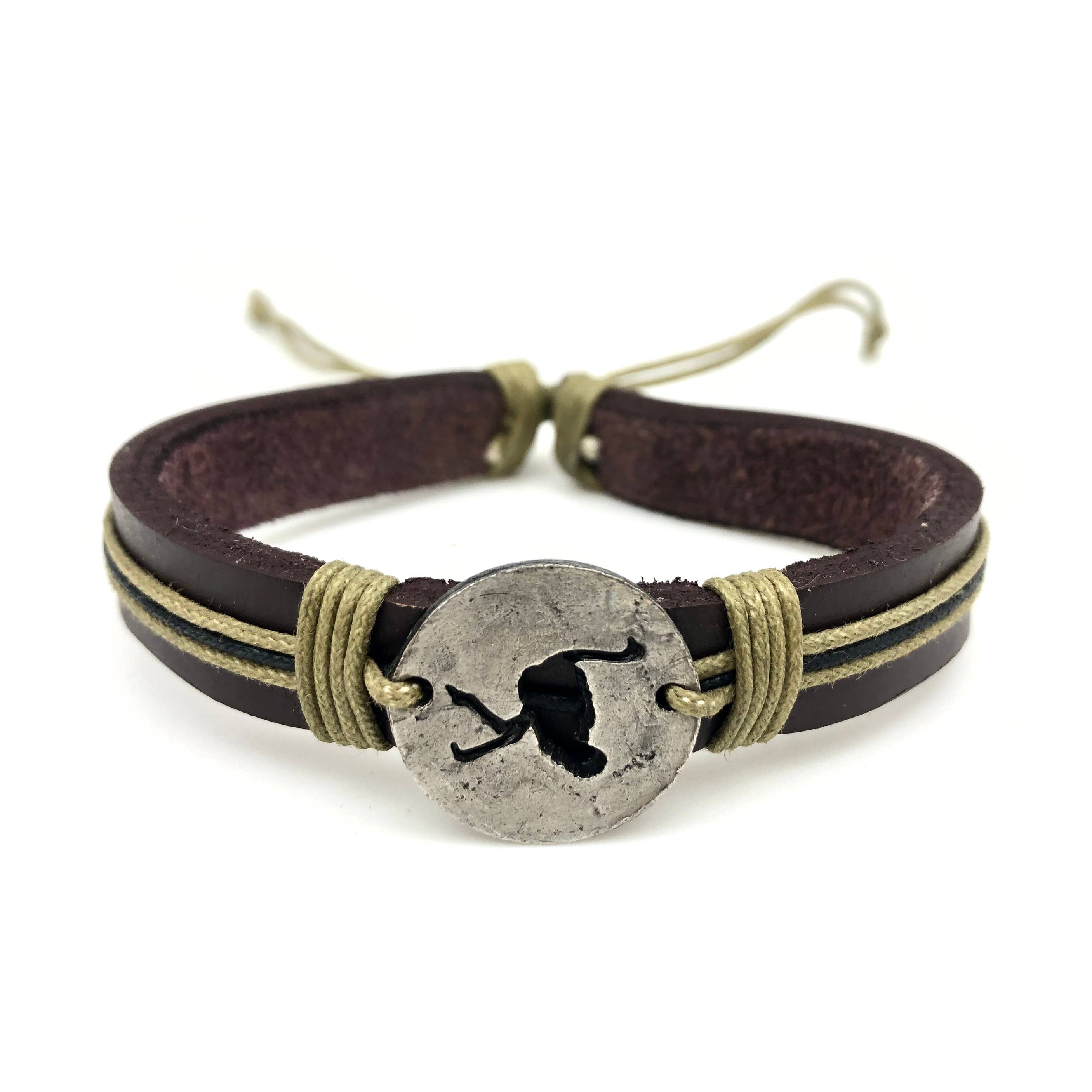 Pull Tie Leather Bracelet - Ostrich