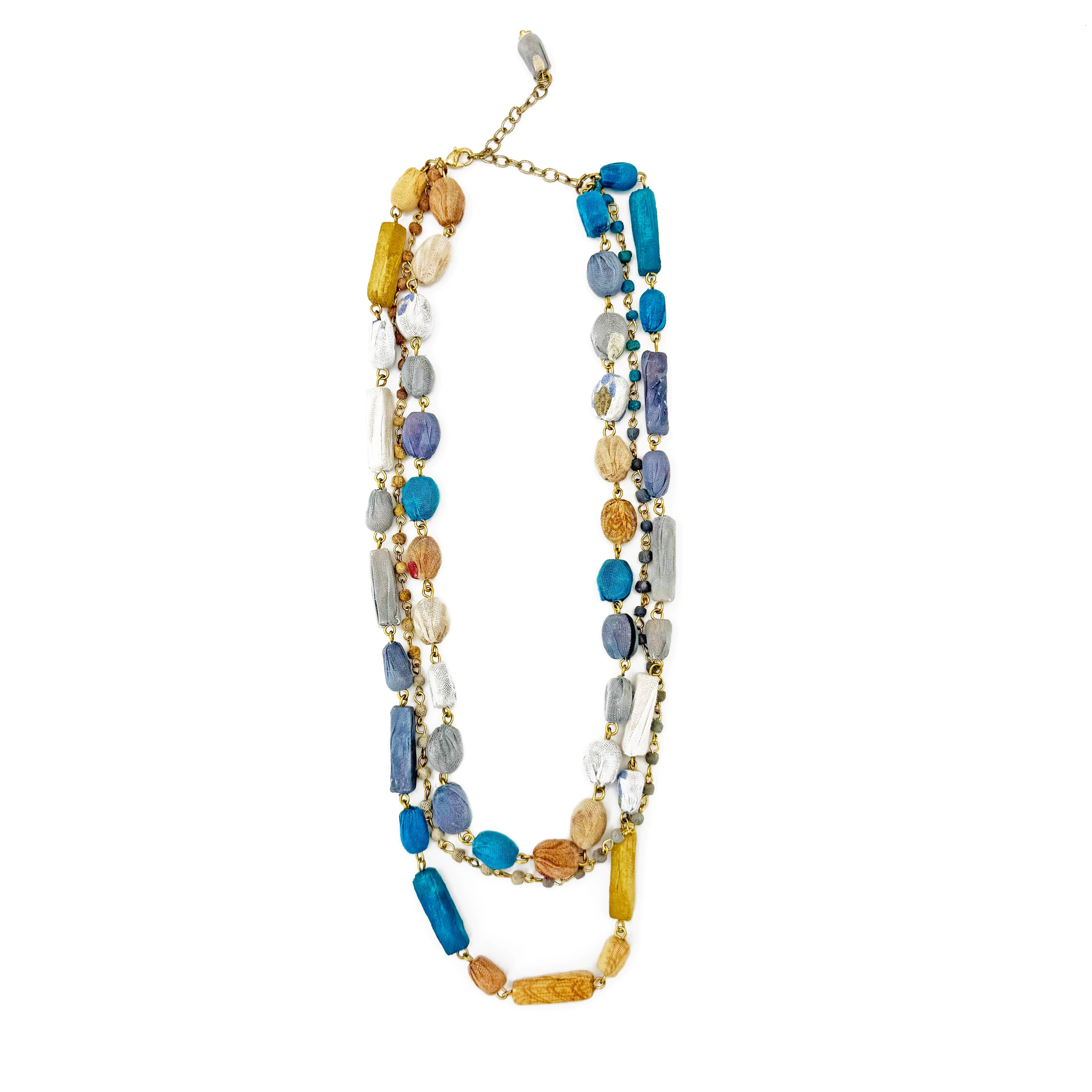 Aasha Monochrome Kantha Handcrafted Mid-Length Necklace