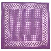 Block Printed Bandana - Purple Dots with Chevron Border