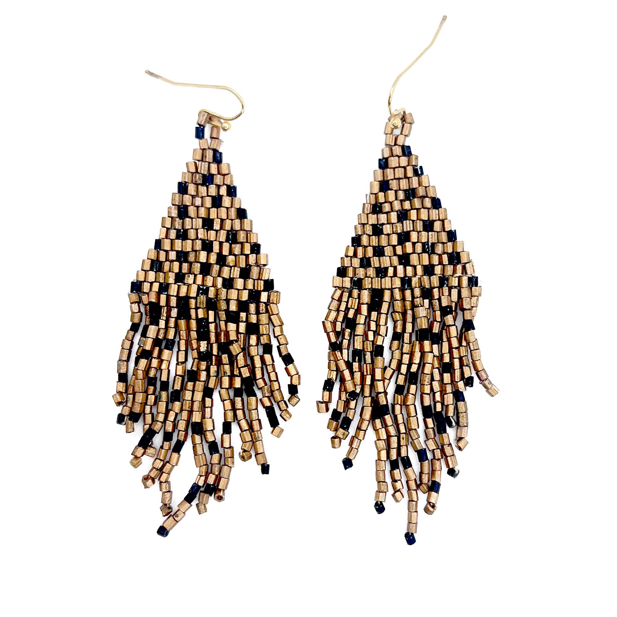 Seed Bead Fringe Earrings - Multiple Color Styles