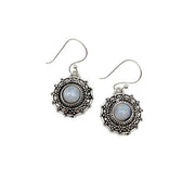 Tanvi Silver-Plated and Moonstone Earrings - Ornate Circle