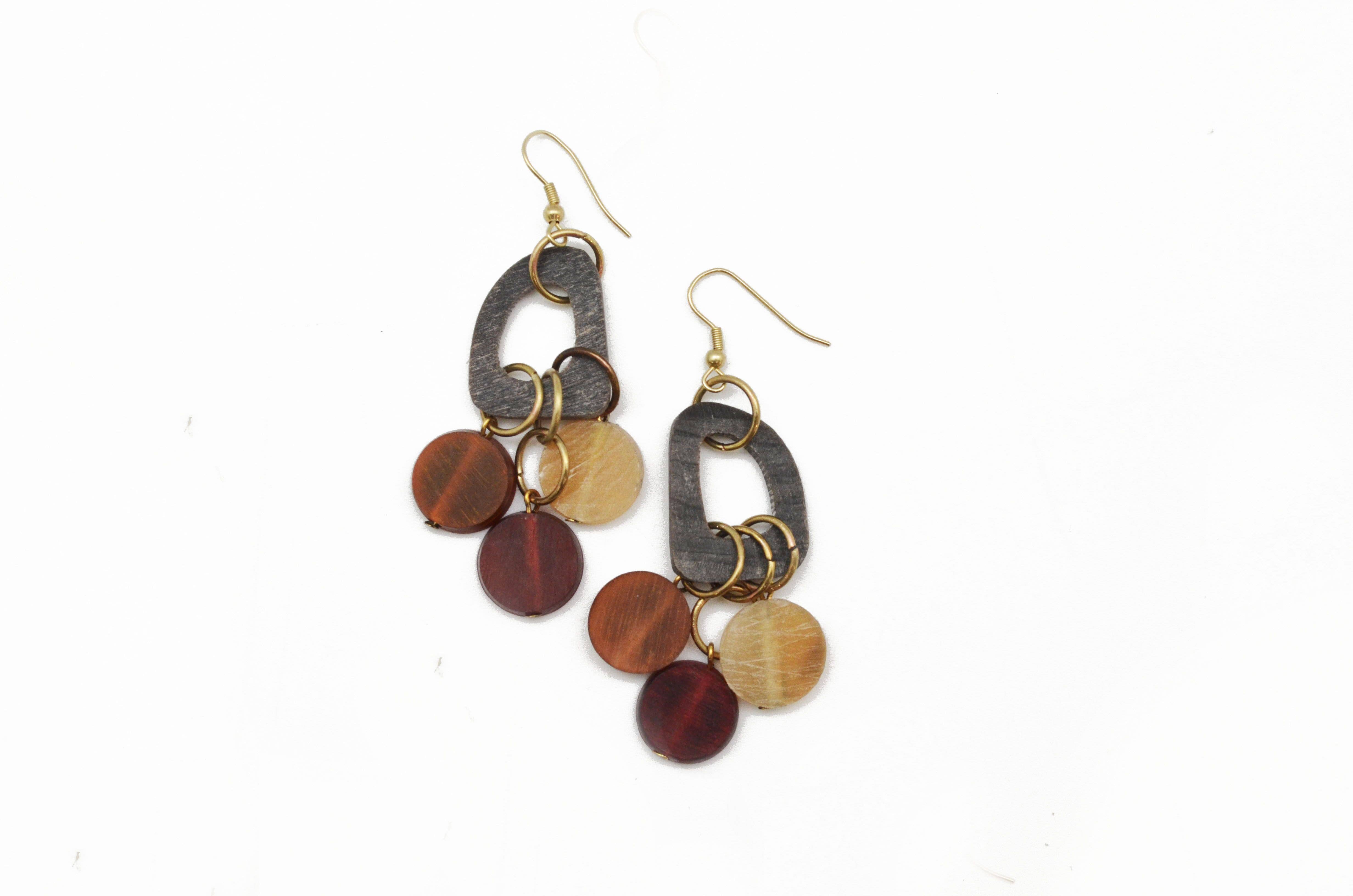 Omala Autumn Neutrals Collection Earrings - Abstract/Circles