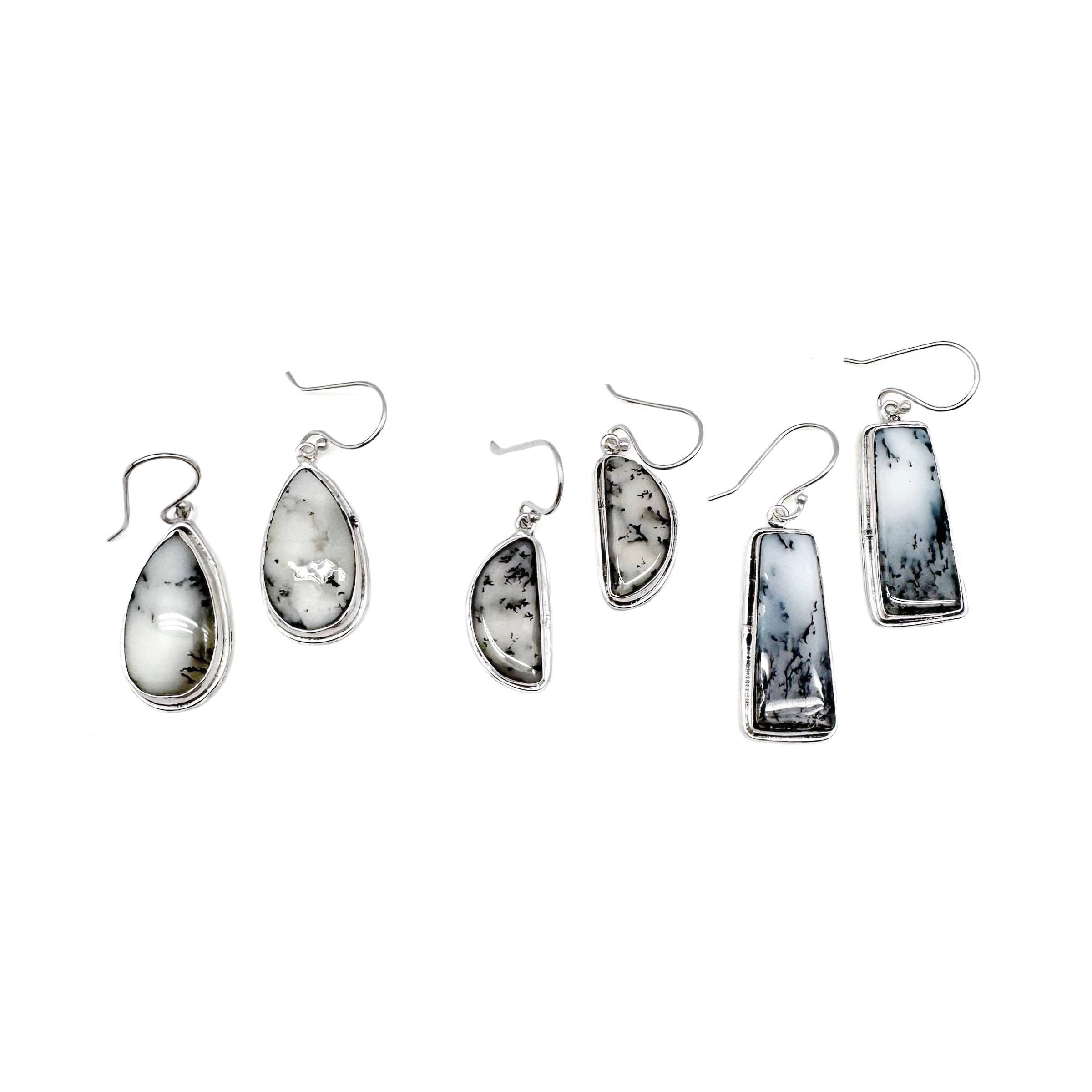 Handcrafted Semiprecious Stone Earrings - Dendritic Opal