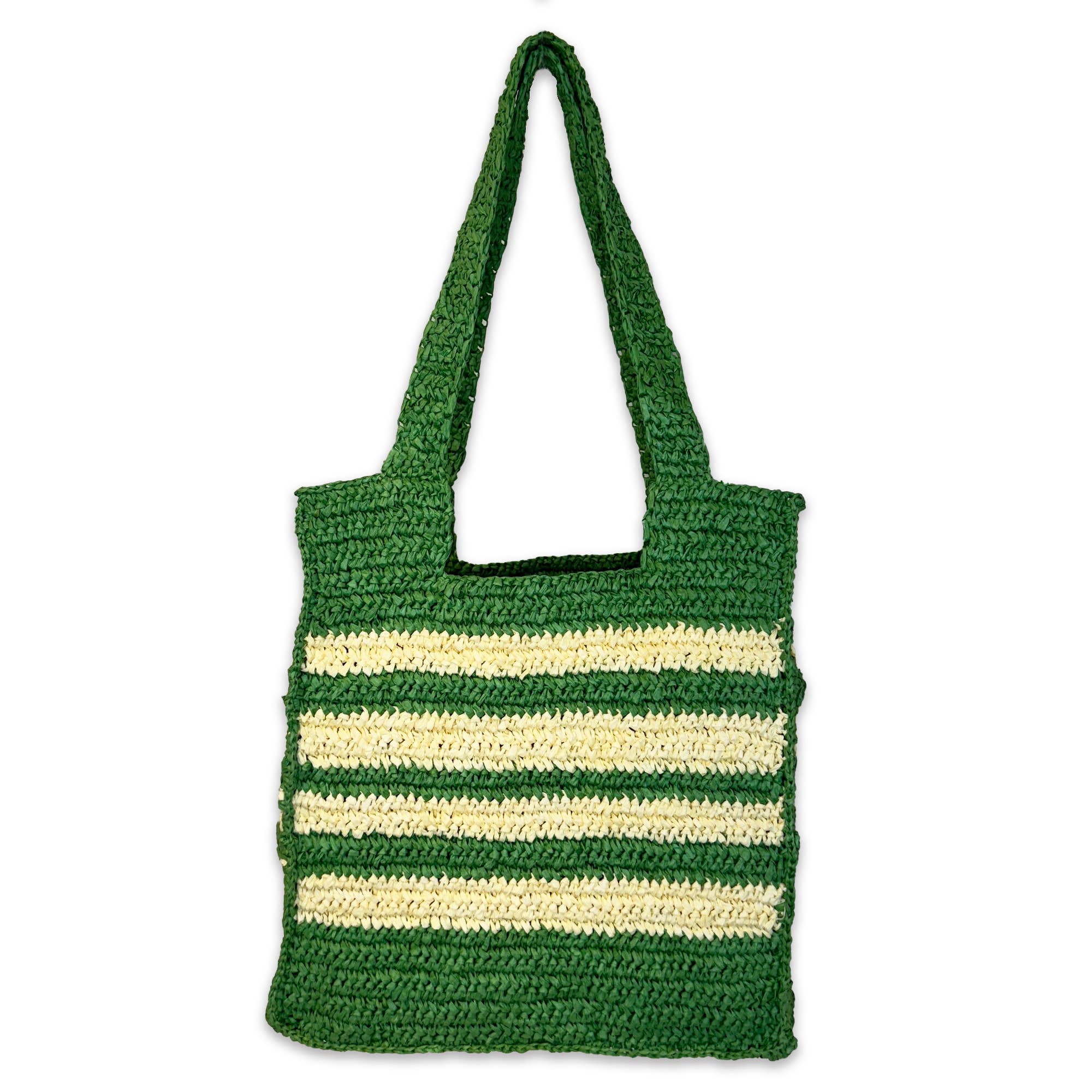 Kauai Bag - Green Box Bag with White Stripes