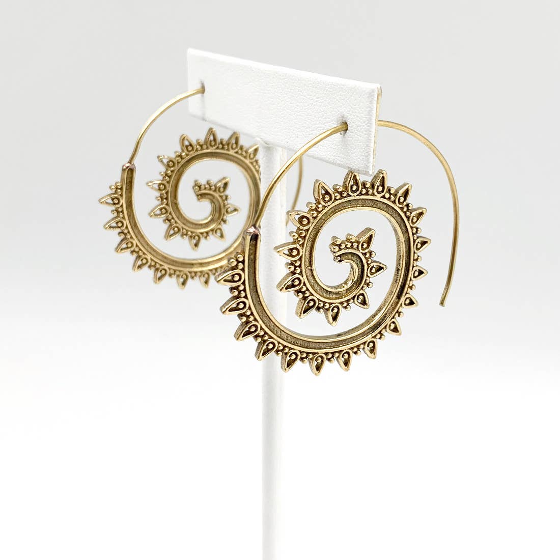 Tanvi Collection Earrings - Gold Filigree Points Open Hoop