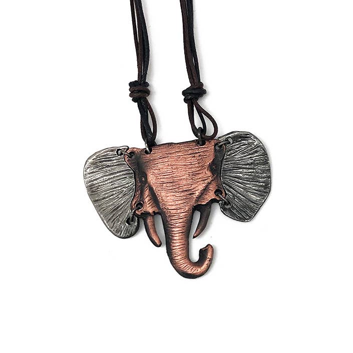 Pewter Necklace - Elephant Head
