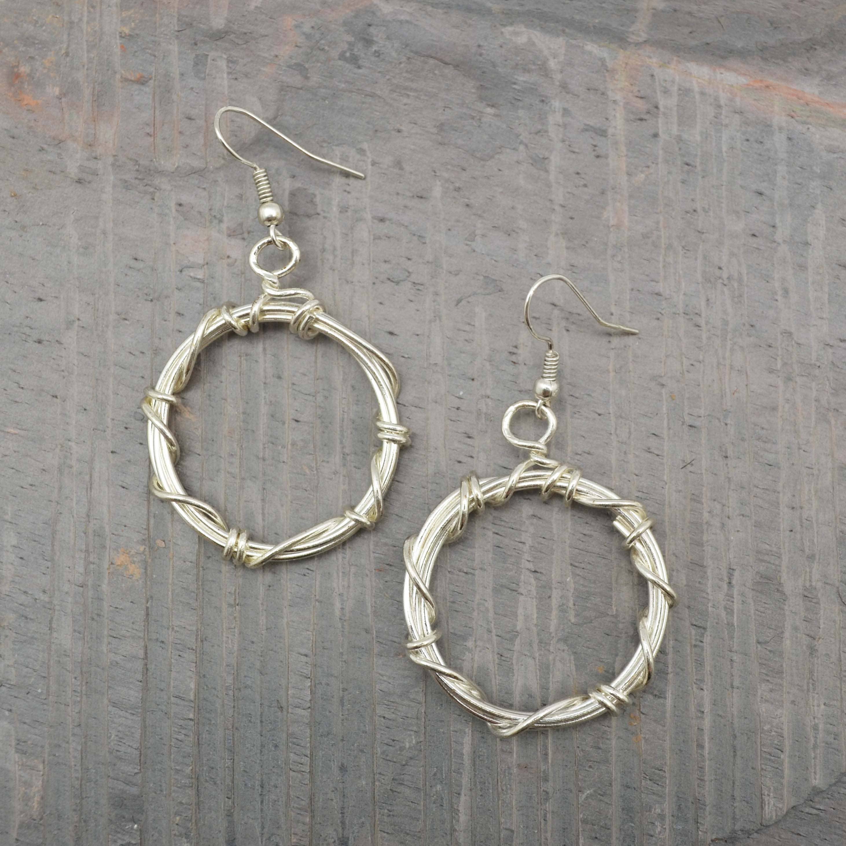 Silver Plated Earrings - Serenity Ring