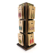 24 Copper Patina Earrings Prepack And Wooden Spinner Display