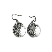 Pewter Earrings - Hatched Pieced Circles