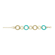 Sachi Raffia Rings Bracelet - Teal Large and Small Rings