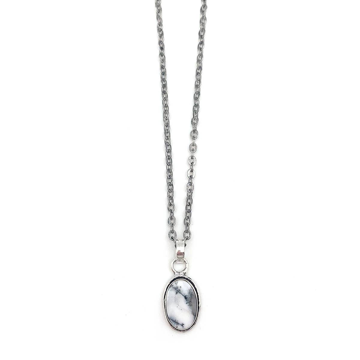Handcrafted Semiprecious Stone Necklace - Dendritic Opal