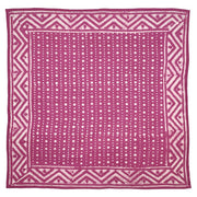 Block Printed Bandana - Fuchsia Pink Dots and Chevron
