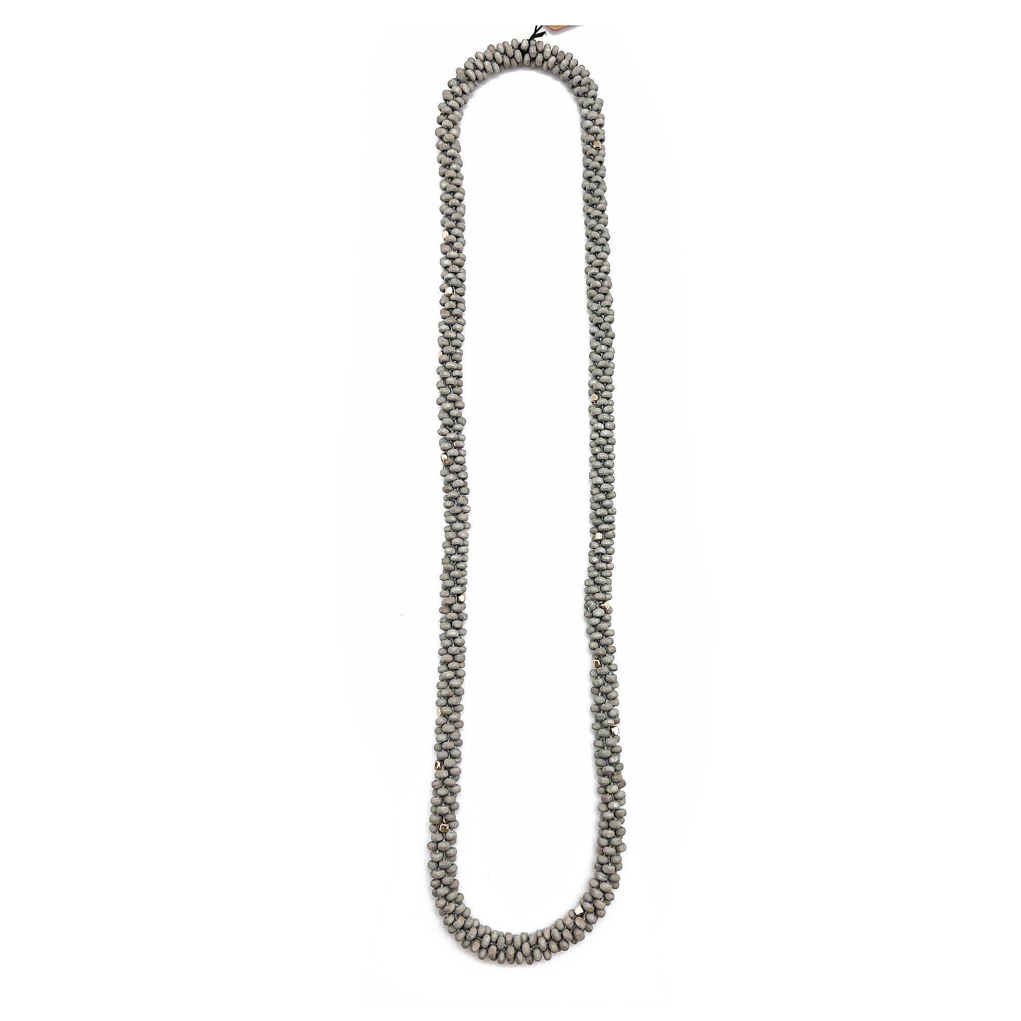 Sachi Chromatic Hues Rope Necklace  - Grey
