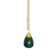 Gold-Plated Aventurine Teardrop Necklace