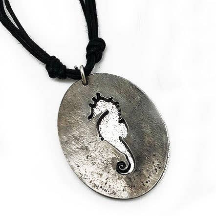 Pewter Necklace - Sea Horse