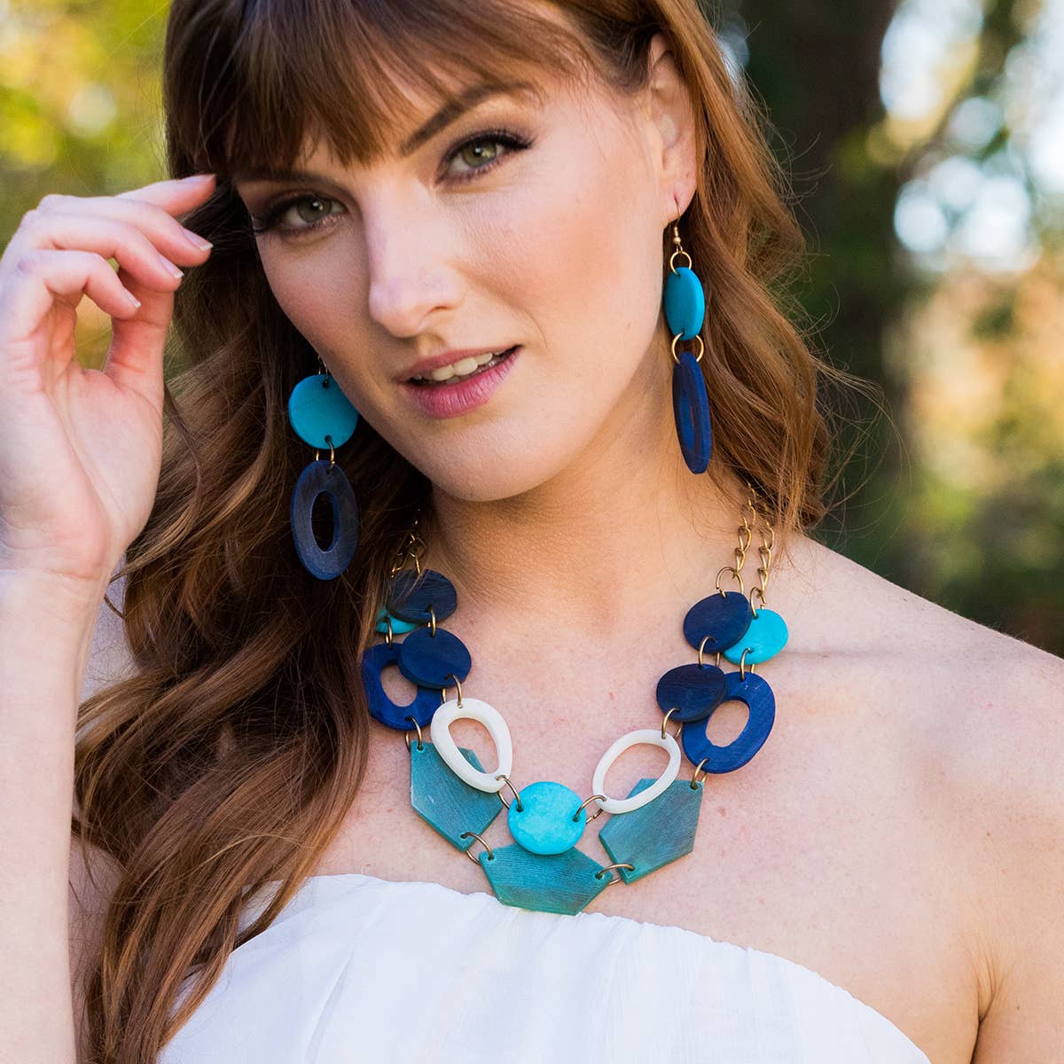 Omala Azure Coast Collection - Geometric Bib Necklace