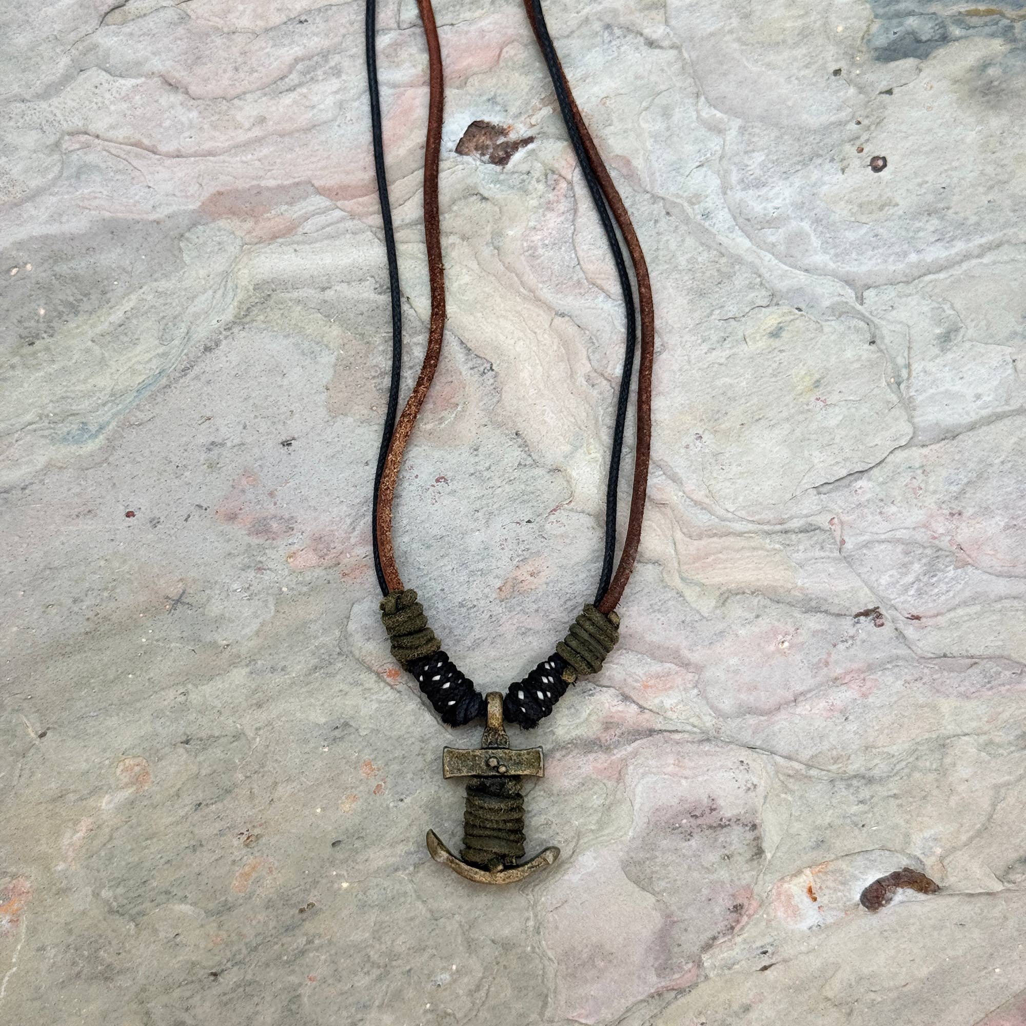 Aadi Anchor’s Edge Leather Necklace