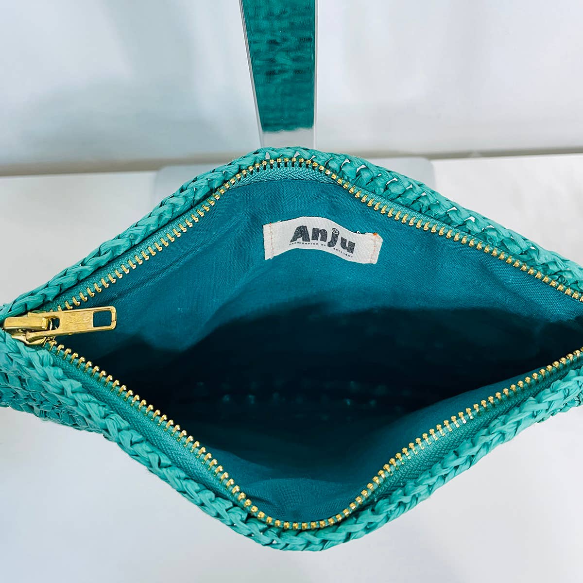 Lola Bag - Crossbody Pouch with Zipper - Bright Teal