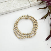 Sachi Wood Bead Wrap Bracelet - Beige