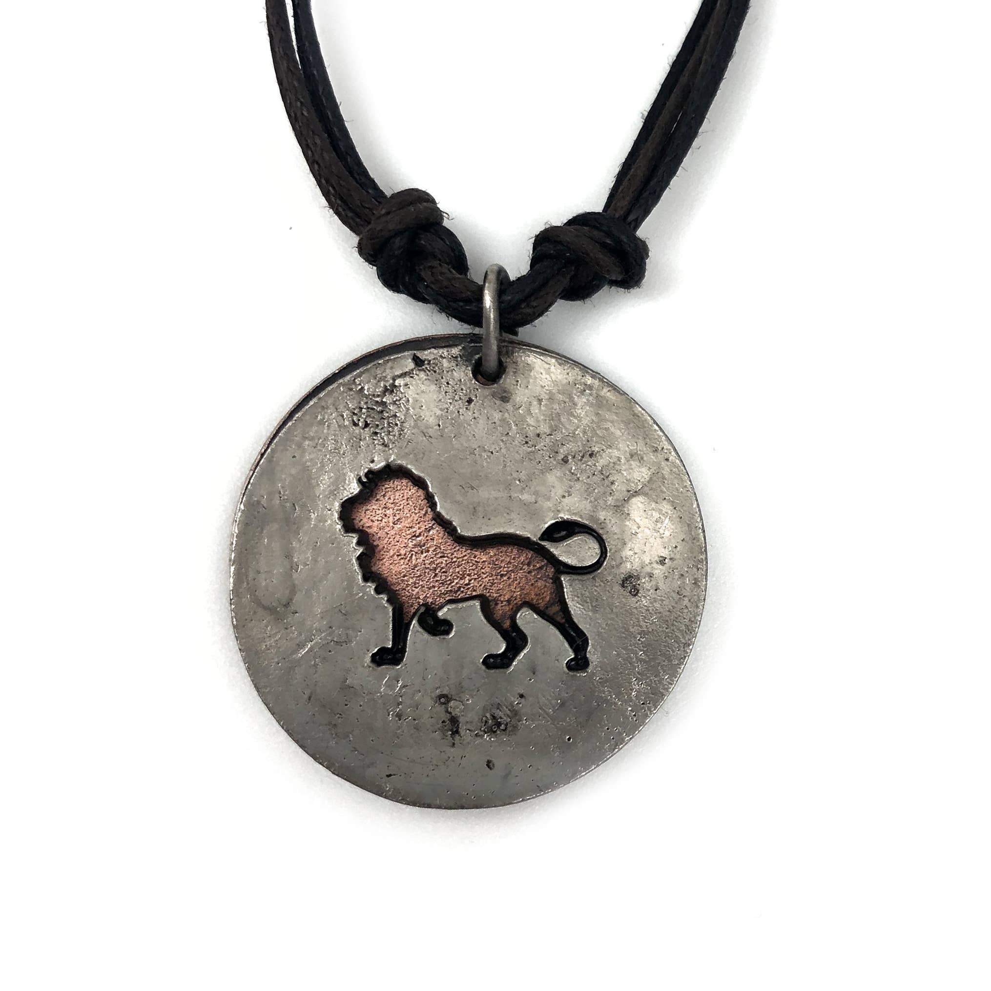 Pewter Necklace - Lion Cutout