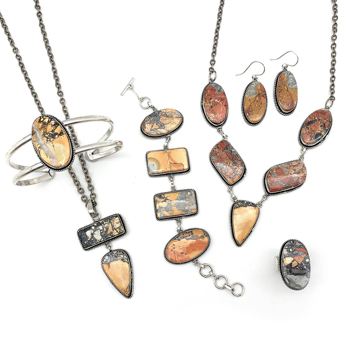 Kashi Semiprecious Stone Earrings - Maligano Jasper