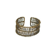 Basketweave Antique Brass Loose Weave Cuff