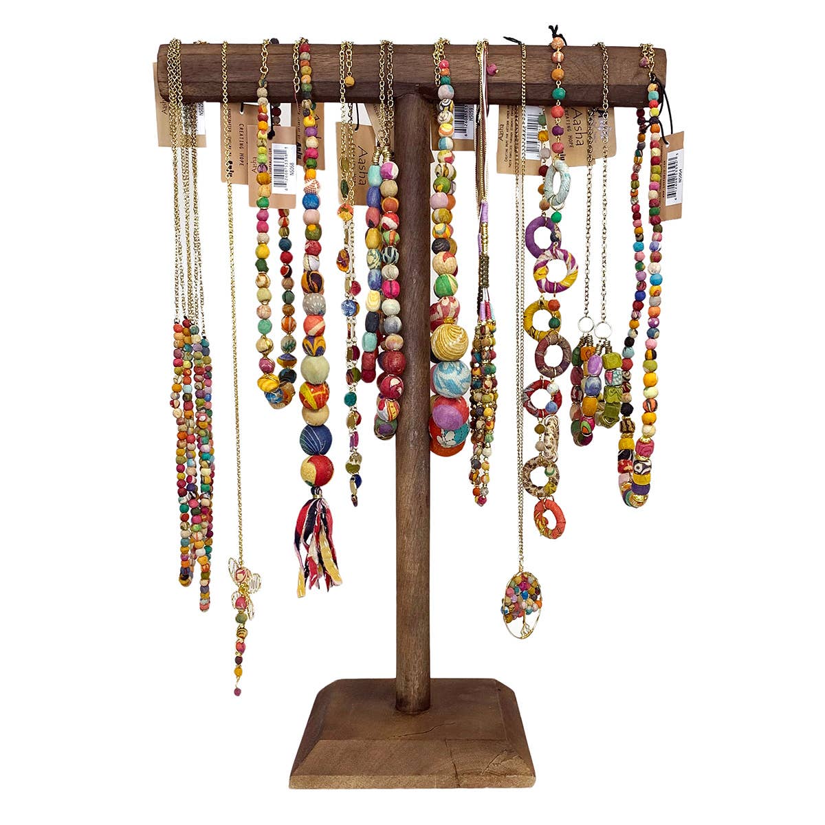 Aasha 12 Necklaces with Tall T-Bar Display