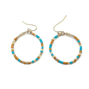 Seed Bead Hoop Earrings - Multiple Color Styles