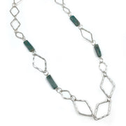 Silver Plated Necklace w Semi-Precious Stones - Aventurine