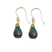 Gold-Plated Labradorite Teardrop Earrings