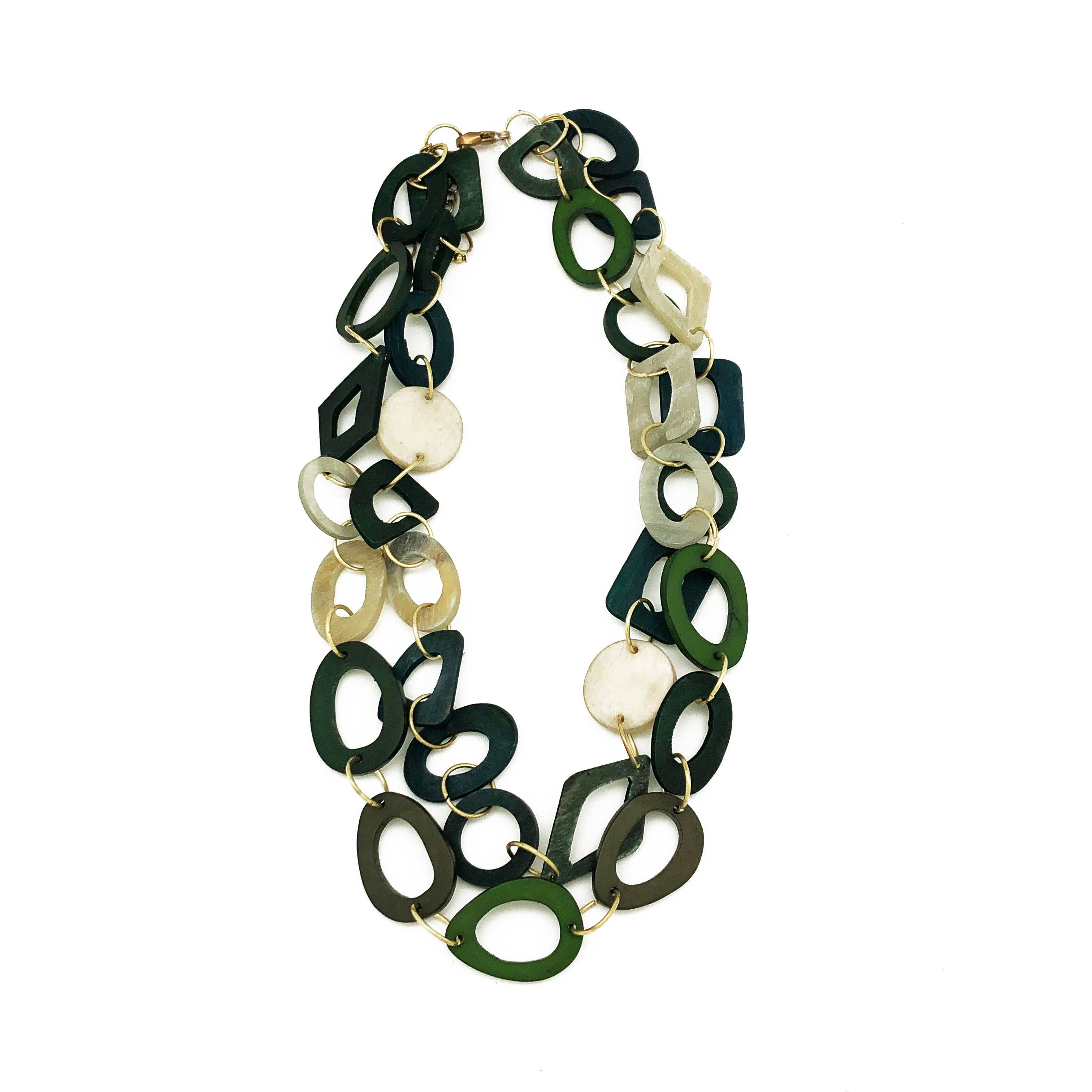 Omala Misty Greens Collection Necklace - Double Strand