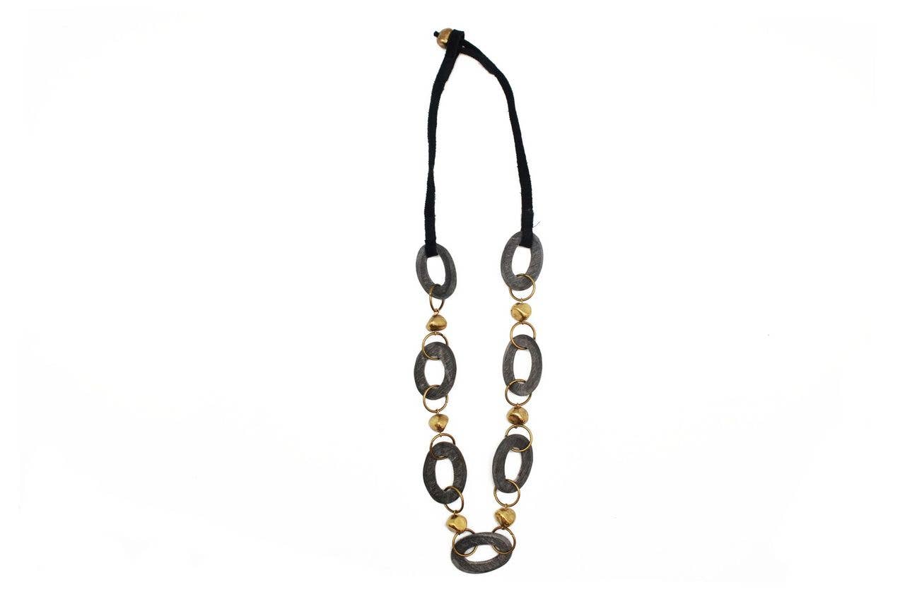 Omala Autumn Neutrals Collection Necklace - Links and Brass