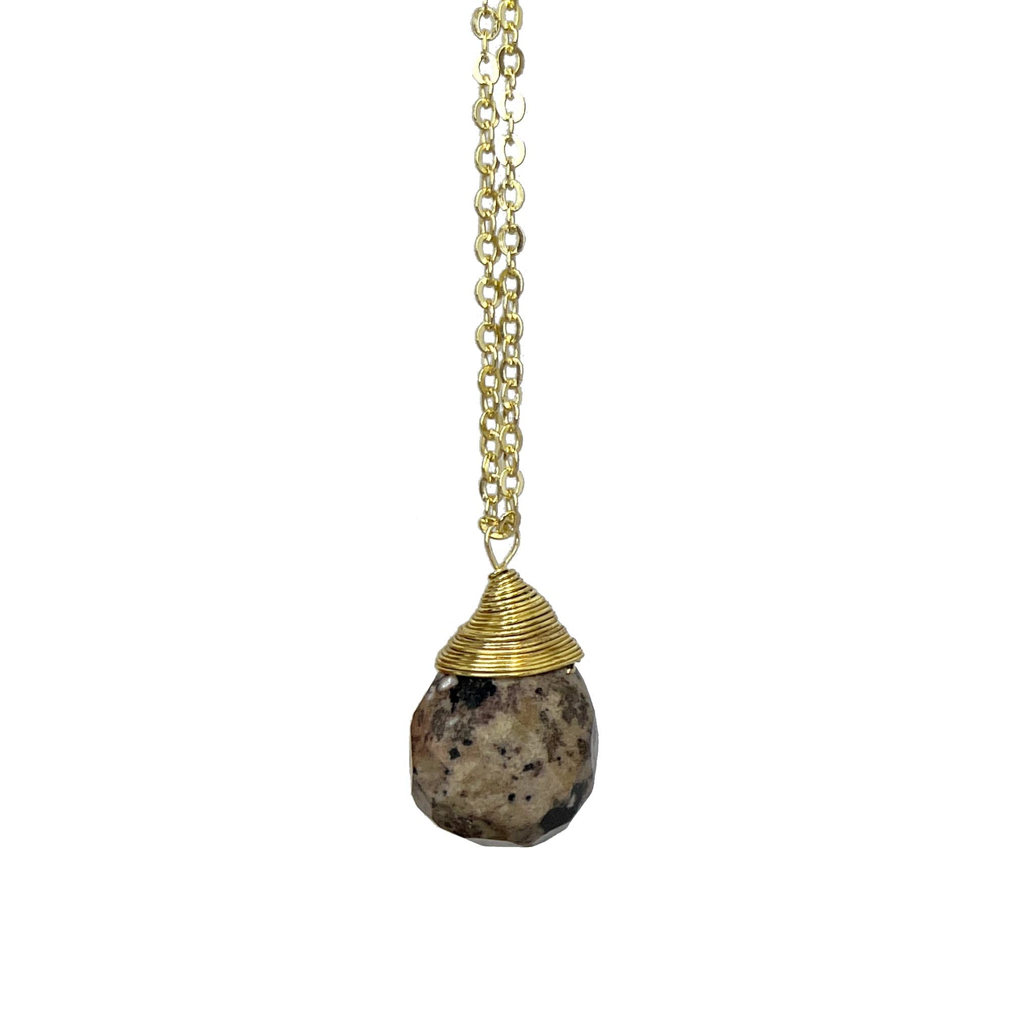 16 Tear Drop Faceted Stone Necklace Pre-Pack with Display