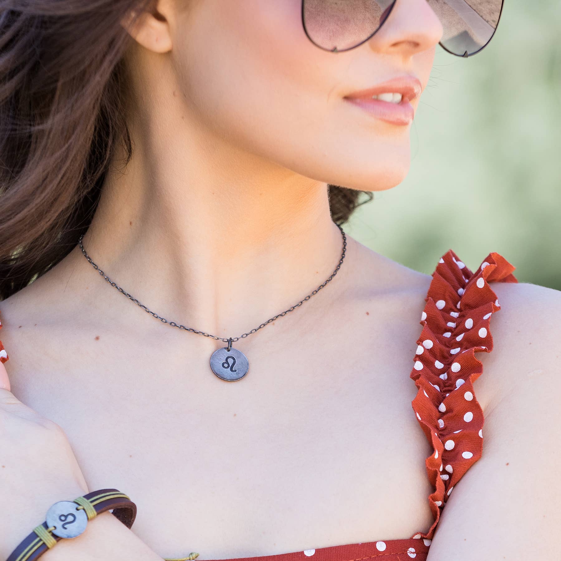 Libra Zodiac Pewter Glyph Necklace