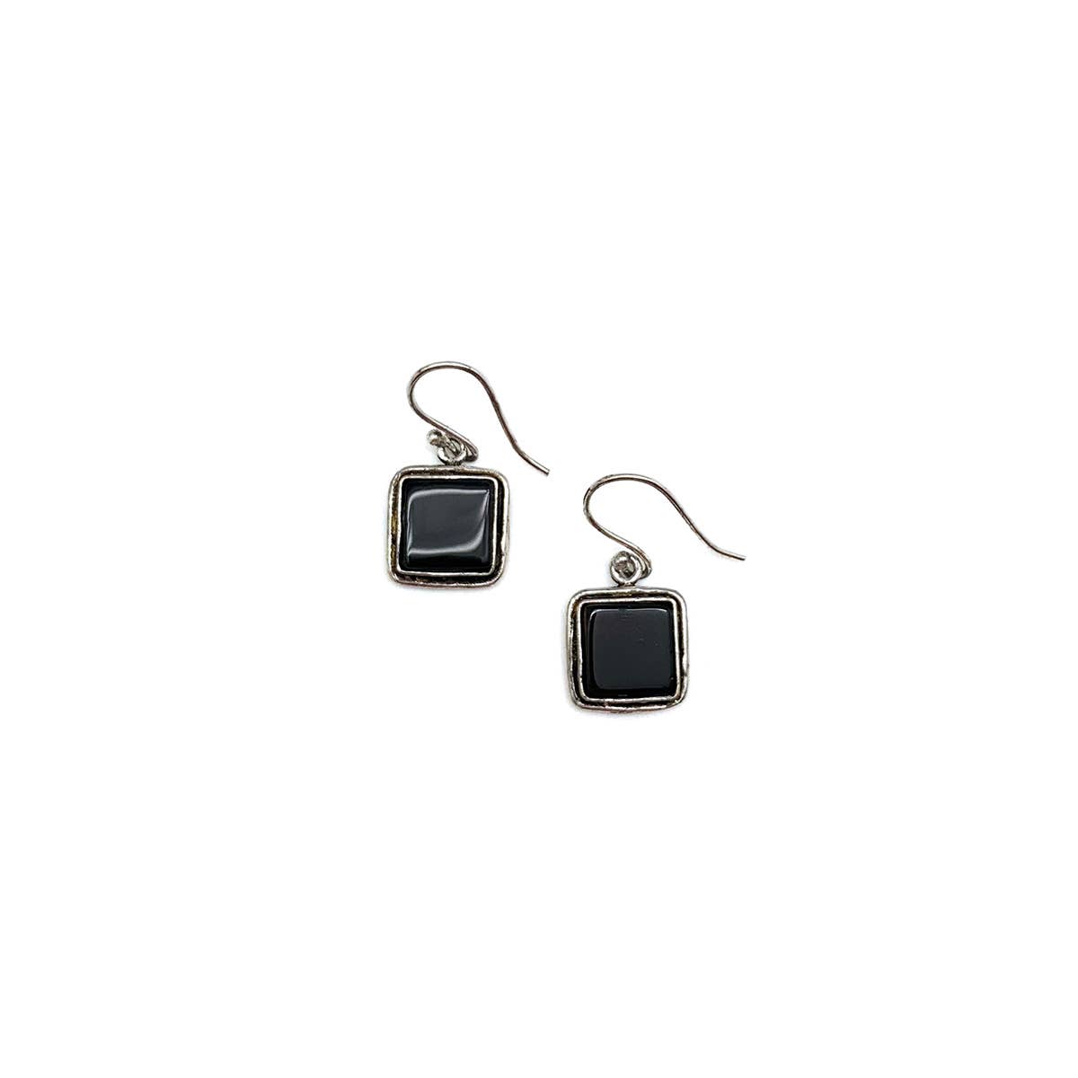 Handcrafted Semiprecious Small Stone Earrings - Black Onyx