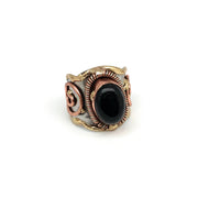 Mixed Metal and Black Onyx Stone Ring