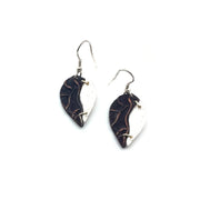 Pewter Earrings - Two Tone Leaves in Silver/Antique Copper