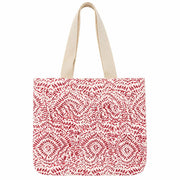 Handcrafted Block-Printed Canvas Pocket Tote Pink Paradise