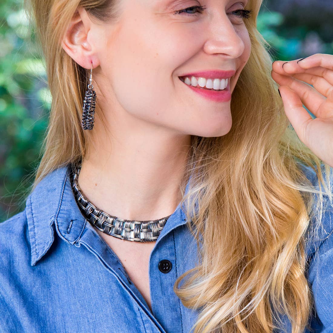 Basketweave Lattice Choker Necklace