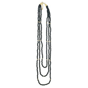Sachi Chromatic Hues - Charcoal Long Multi-Strand Necklace