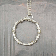 Silver Plated Pendant Necklace - Serenity Ring
