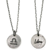Libra Zodiac Pewter Glyph Necklace