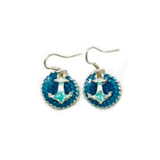 Pewter Earrings with Color Enamel