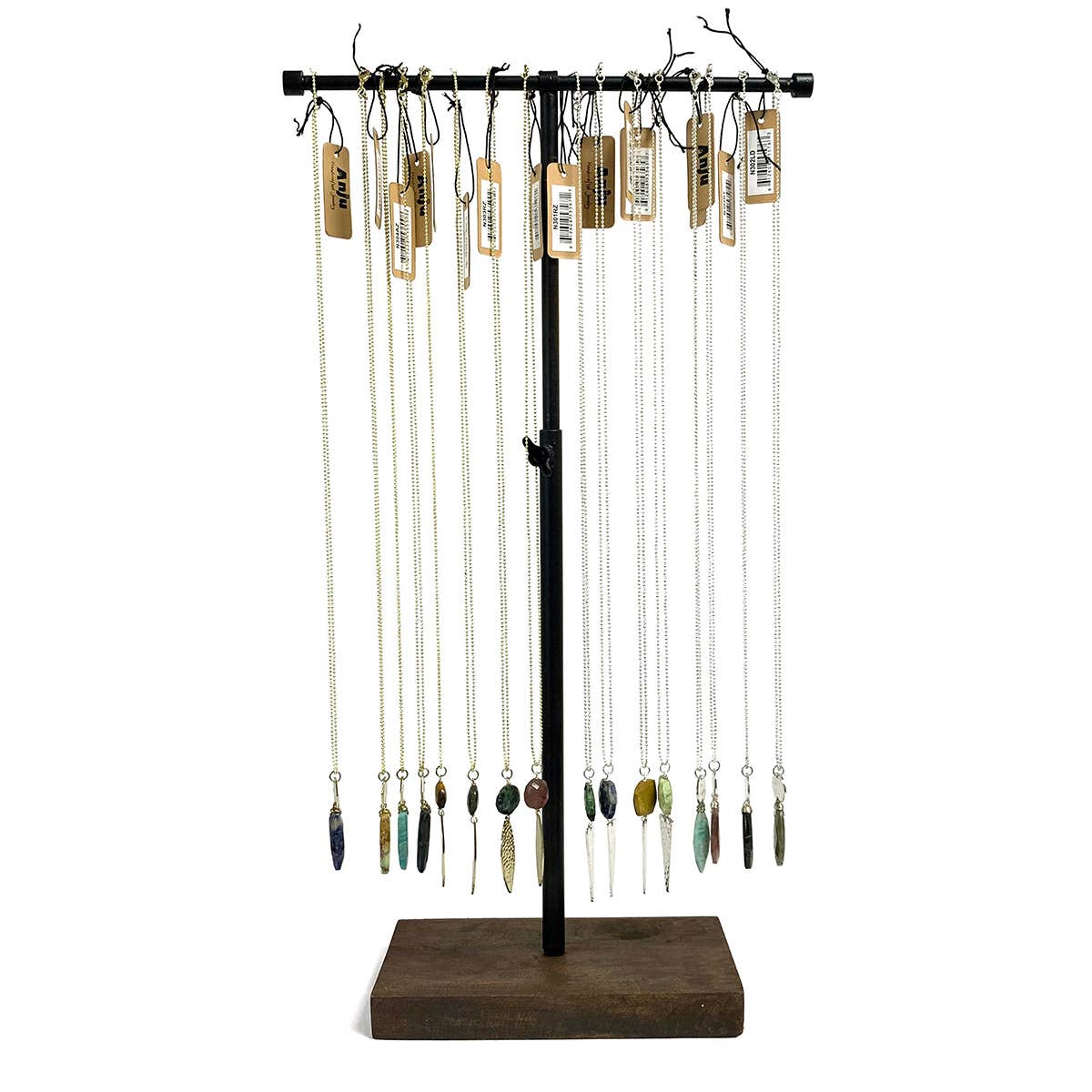 Akriti Metal and Stone Pendant Necklaces Prepack (w Display)
