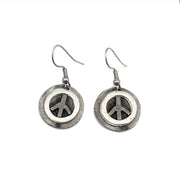 Pewter Earrings - Peace Sign