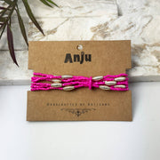 Seed Bead Stretch Bracelet - Fuchsia
