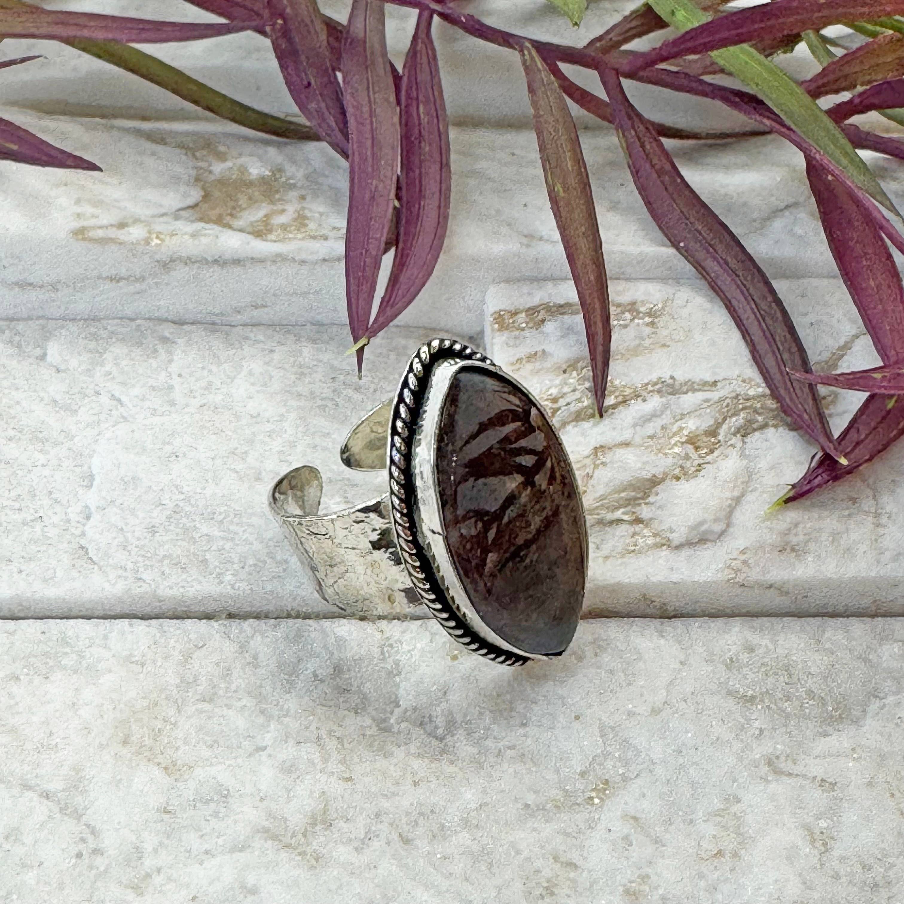 Handcrafted Kashi Semiprecious Stone Ring - Tigereye